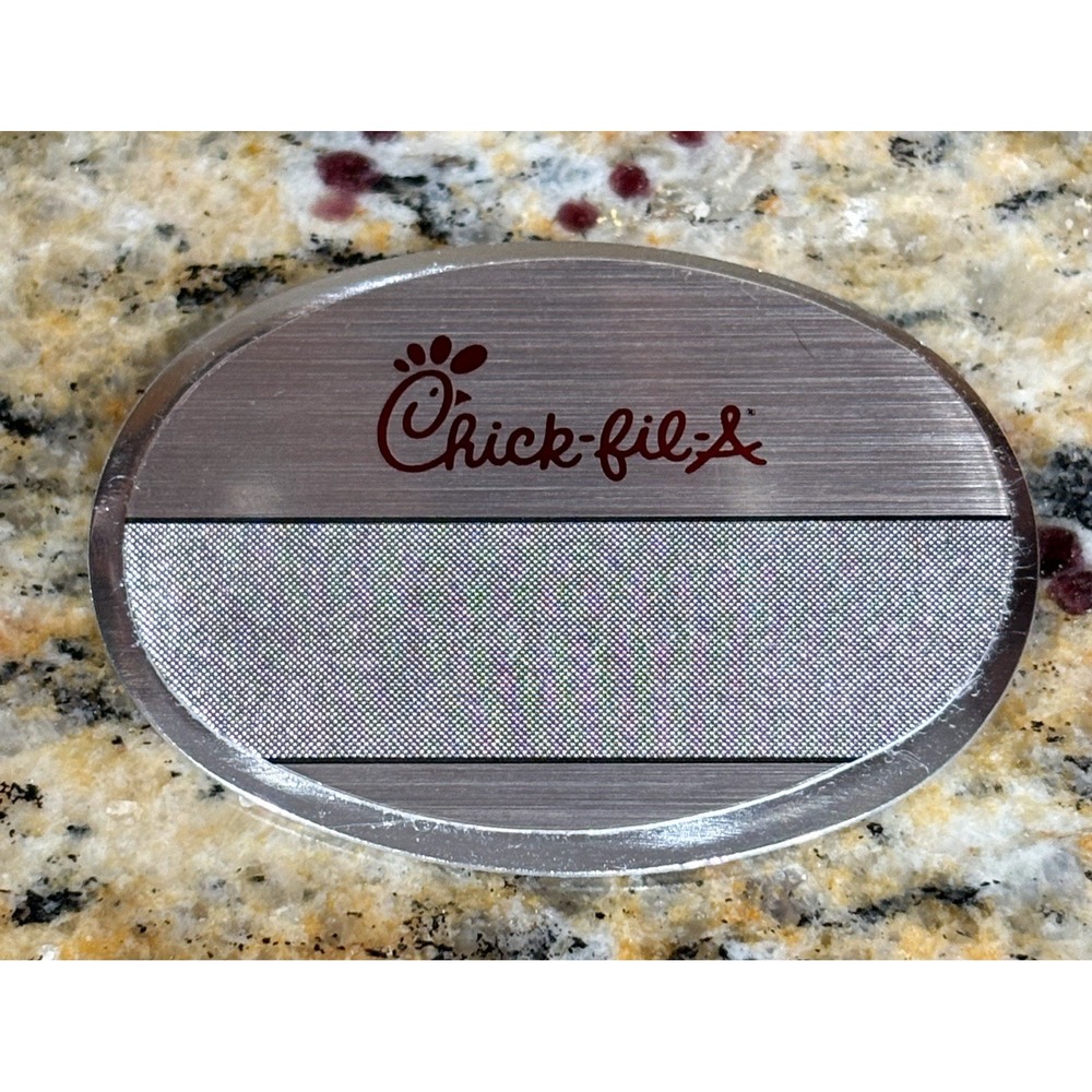 Chick-fil-A Employee Name Tag Badge Silver Tone Oval